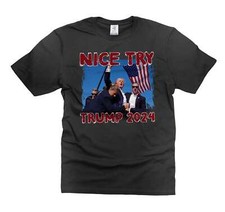 Men's Nice Try Trump 2024 Shirt Pro Trump T-Shirt Donald Trump PA Rally T Shirt