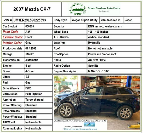 2009 MAZDA CX7 Dash Headlamp Level TCS Traction Control Switch BP4K666F0 G - Picture 11 of 11