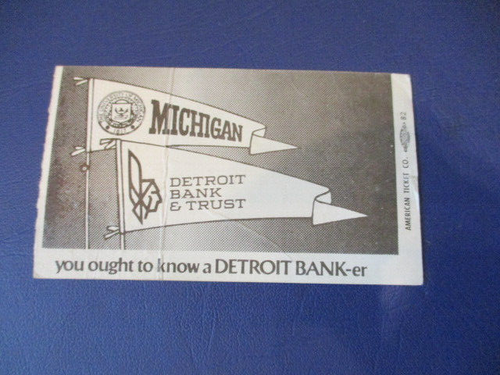 1972 Univ of Michigan vs Michigan State  Football University Ticket Stub - Bild 2 von 2