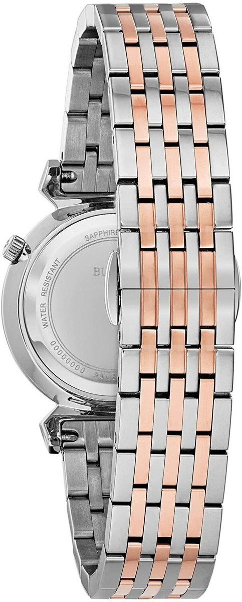 BULOVA ♦ 98P192 Regatta MOP Dial Watch 11 Diamonds Bulova 98P192 Regatta 11 Diamonds Two Tone White MOP Dial