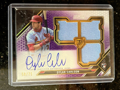 2021 Dylan Carlson Topps Triple Threads Rookie Tri Patch Auto /75 RFPAR-DC Cards