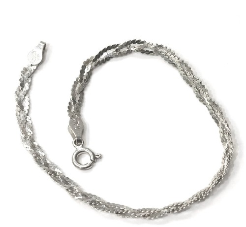 925 sterling silver braided chain S link bracelet 7" 3.61mm wide 2.6g estate - Picture 6 of 10