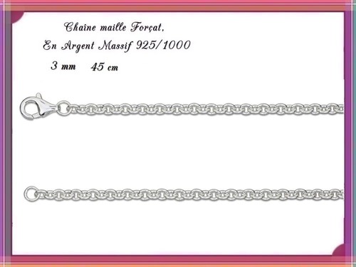 Chaîne maille Forçat, de 1,2mm à 3,90 mm Argent Massif 925/1000, 40 cm à 76 cm - Imagen 53 de 66