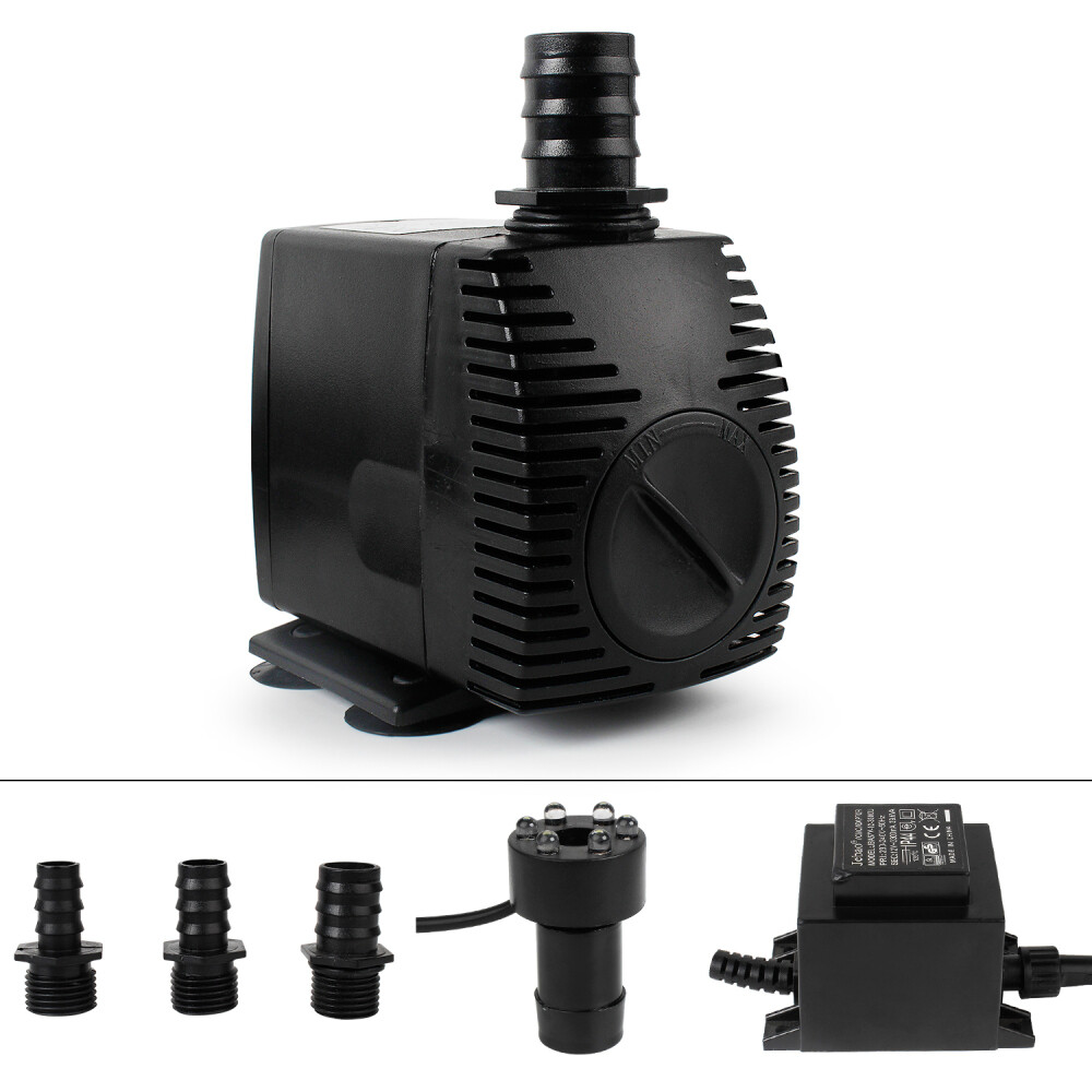 1500 L/h Pumpe Speed Springbrunnenpumpe 1500 L/h Mit 3x LED-Ring – Für Teich, Bachlauf & Wasserspiel Wasserpumpe Mit 3 Weißen LED Ringen