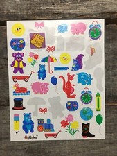 Vintage Sheet Highlights Stickers 32 Animals Train Flowers School Boot Hat