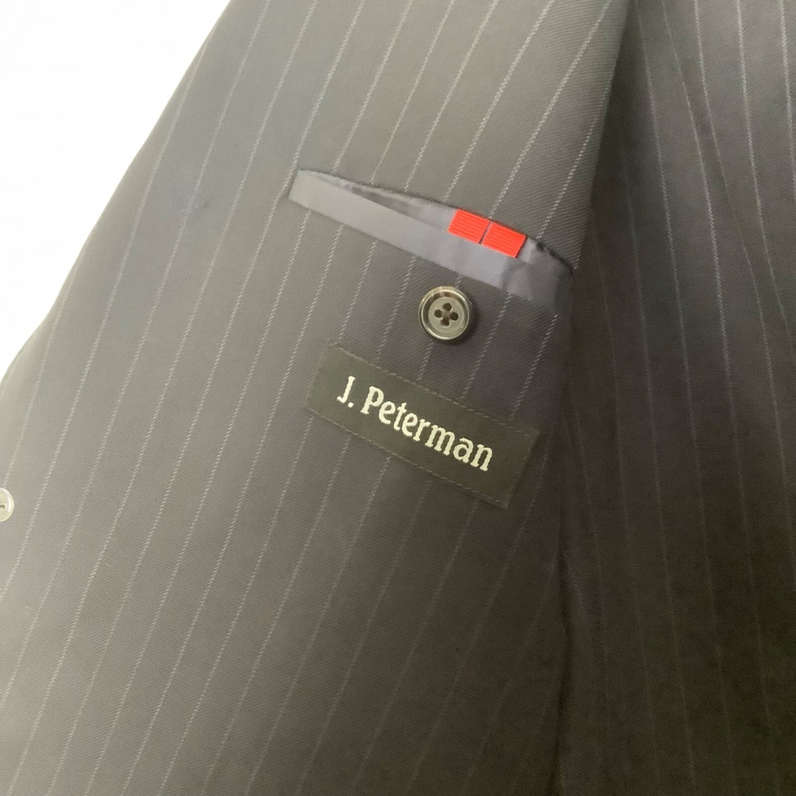 J. Peterman Sport Coat Men Size 40 3D Wool Blend Pinstripe Lined 3 Button Blue image 9