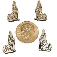 Southwestern Howling Wolf Coyote Beads Antiqued Pewter 17mm x 10mm (10) Beads
