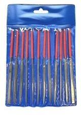 5-1/2" NEEDLE FILE SET W/ DIPPED PLASTIC HANDLES 12 PIECE SET NEEDLE FILES