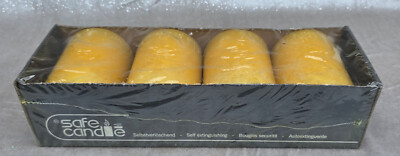 4 Stck Trend Safe Candle Senf Gelb ca. 38 h Brenndauer Ø 7 cm selbstlöschend