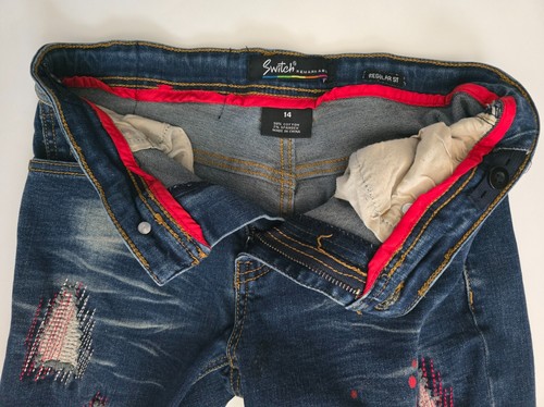 Switch Remarkable Jeans Boys 14 Distressed Stretch Denim Kids Streetwear Unisex - Picture 9 of 13