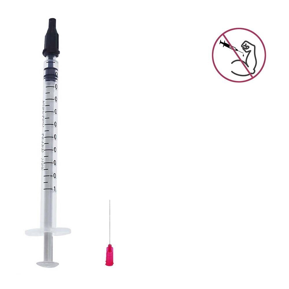 1ml Syringes with 25G 1.5" Blunt Tip Needle and Plastic Cover Pack of 20