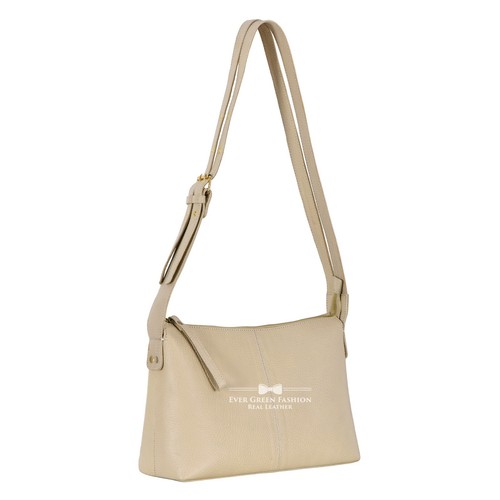 Women's Underarm Shoulder Bag Beige Lambskin Soft Bubble Leather Tote Bag Purse - Picture 4 of 7