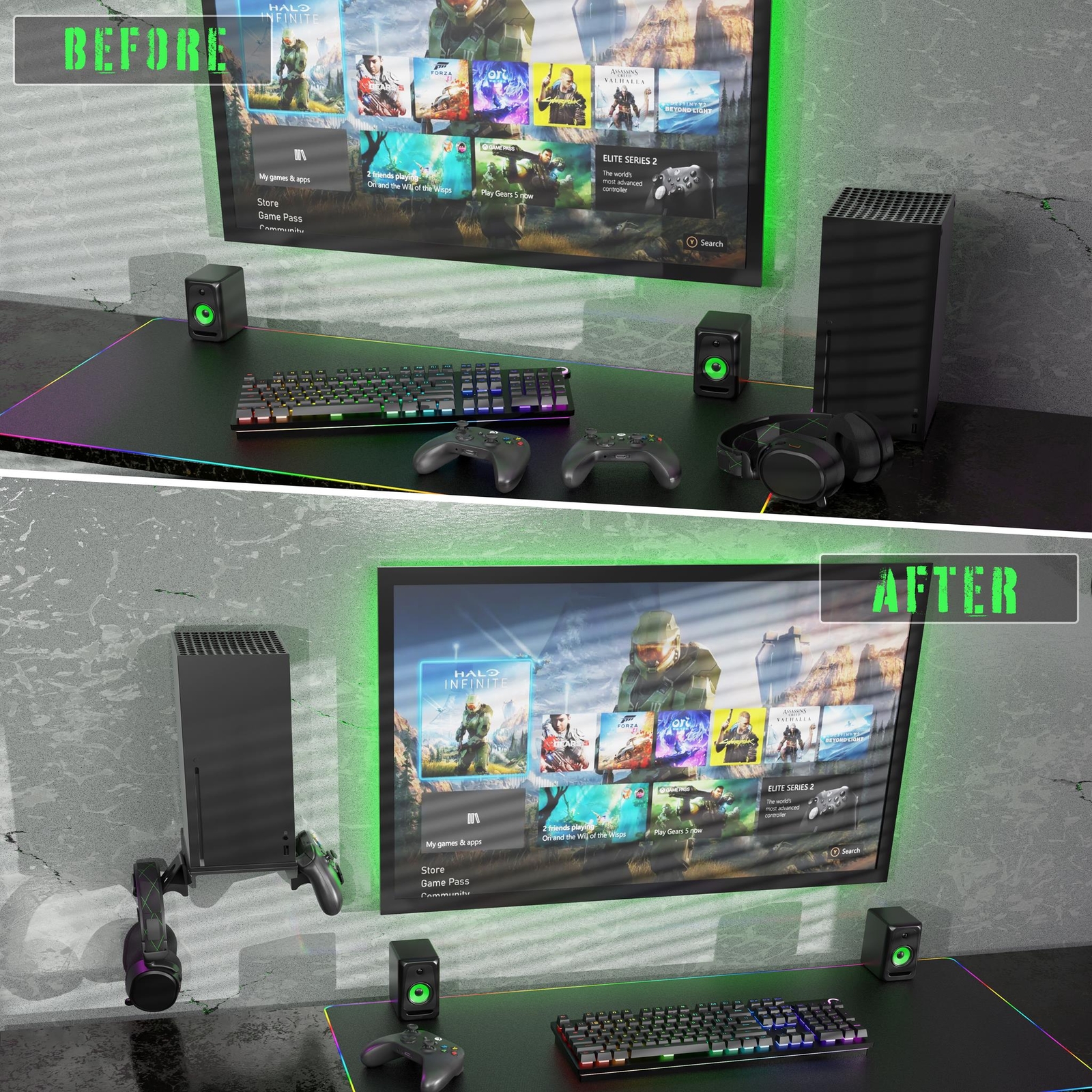 Xbox Wall Mount for Xbox Series X Console, Multifunction with