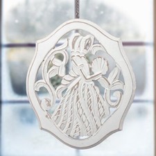 Fensterschmuck, Klein, Lady, Holz, Wei&szlig;, Dekoration, Deko, Chabby Chic