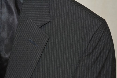 Kenneth Cole Unlisted Men's Black Shadow Stripe 46L Slim Fit Suit Jacket Blazer - Picture 3 of 4