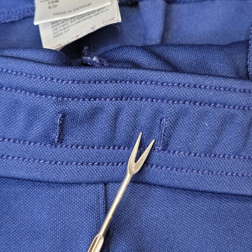 Adidas Size S 8-10 Girls Pants Slim Tapered Active Heel Zip Slash Pockets Blue - Picture 11 of 12