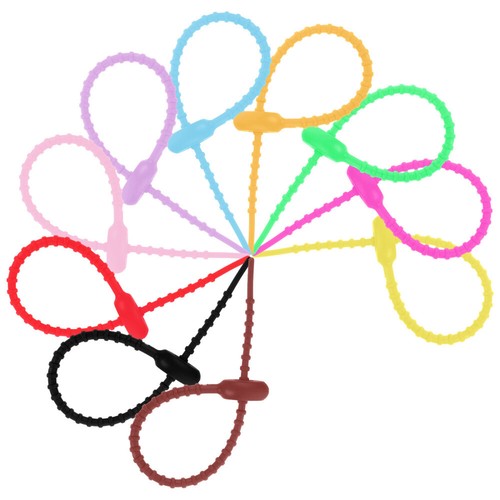 10 Pcs Silicone Tie Cable Ties Organizer Fastener Cord for Electronics - Afbeelding 8 van 12