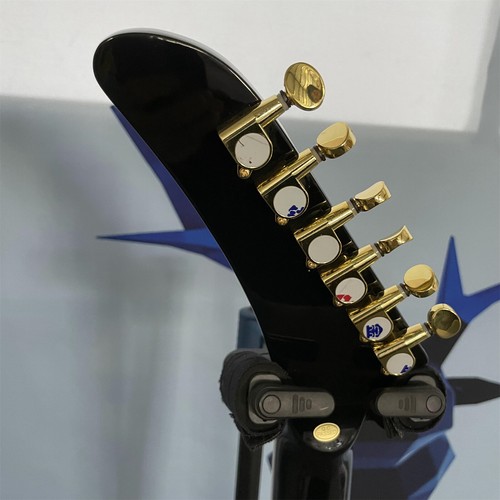 Guitarra Eléctrica Custom Explorer Pastillas HH Herrajes Dorados Cuerpo Negro Sólido - Imagen 8 de 9