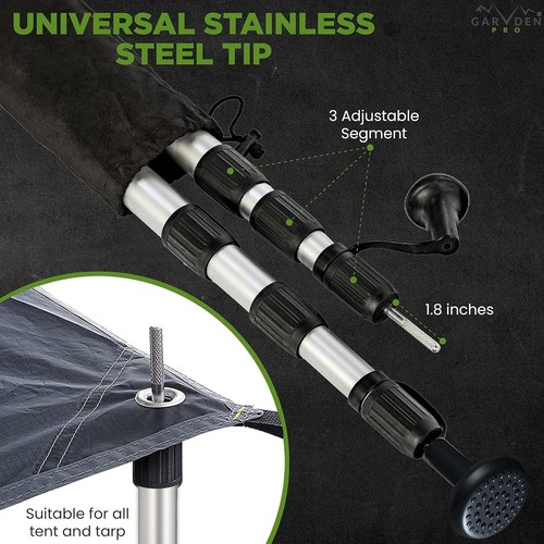 Telescoping Tarp Poles Aluminum 8ft Adjustable Lightweight Tent Canopy Outdoor - Picture 5 of 8
