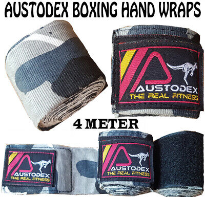 Austodex 4m boxing cotton Bandages pair Hand Wraps Guards MMA UFC Wrist straps