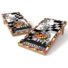 Baltimore Maryland Cityscape Cornhole Board Wrap