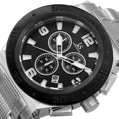Men's Joshua & Sons JX104SSB Chronograph Date Complication Steel Bracelet Watch - Picture 3 of 7