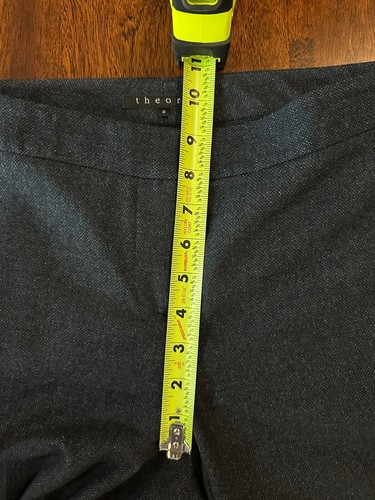 Theory Pants Women' Size 8 Blue Tweed Wool Blend Flat Front Mid Rise 31x28 - Picture 18 of 20