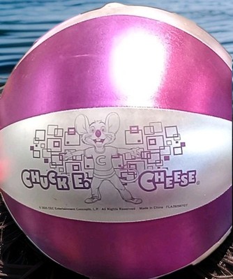 Chuck E Cheese Official Collectors Rare Fun Party Celebrate Purple Beach Ball!
