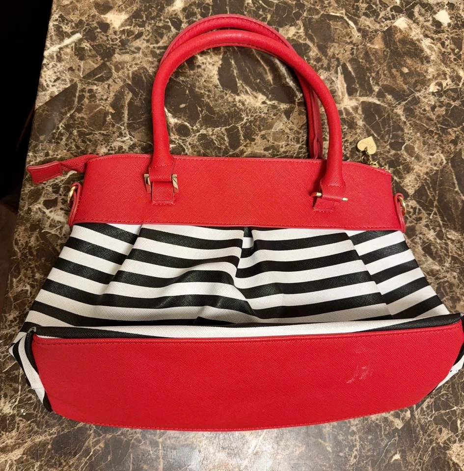 Bolso de Mano Náutico Retro Prohibido Rojo Blanco Rayas Pin-Up Cartera Bolso de Mano  Foto 4 de 4