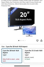 2 Pack 20 Inch Computer Privacy Screen for 16:9 Aspect
