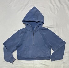 Lululemon Scuba Half Zip Hoodie Womens XS/S Blue Fleece Cropped Sweatshirt