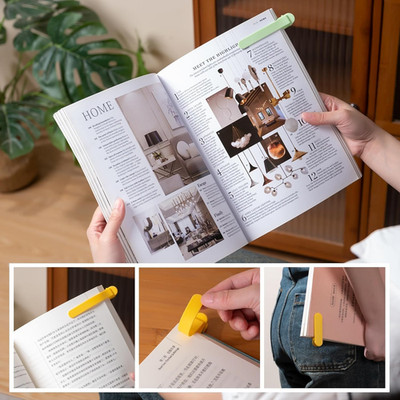4pcs Automatic Bookmark, Stay in Place and Follow as You Read, Silicone Autom...