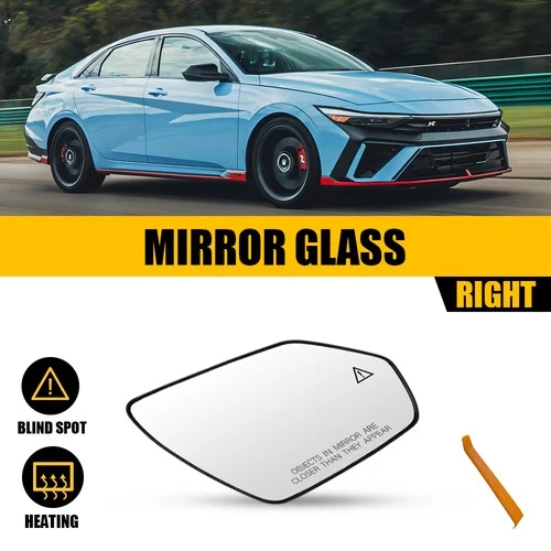 Passenger Side Heated Mirror Glass w/ Blind Spot Fits Hyundai Elantra 2021-25 US