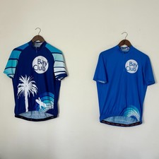 Jakroo Cycling Jerseys Lot Of 2 Short Sleeve Full Zip Fondo Mens M Bay Club Blue