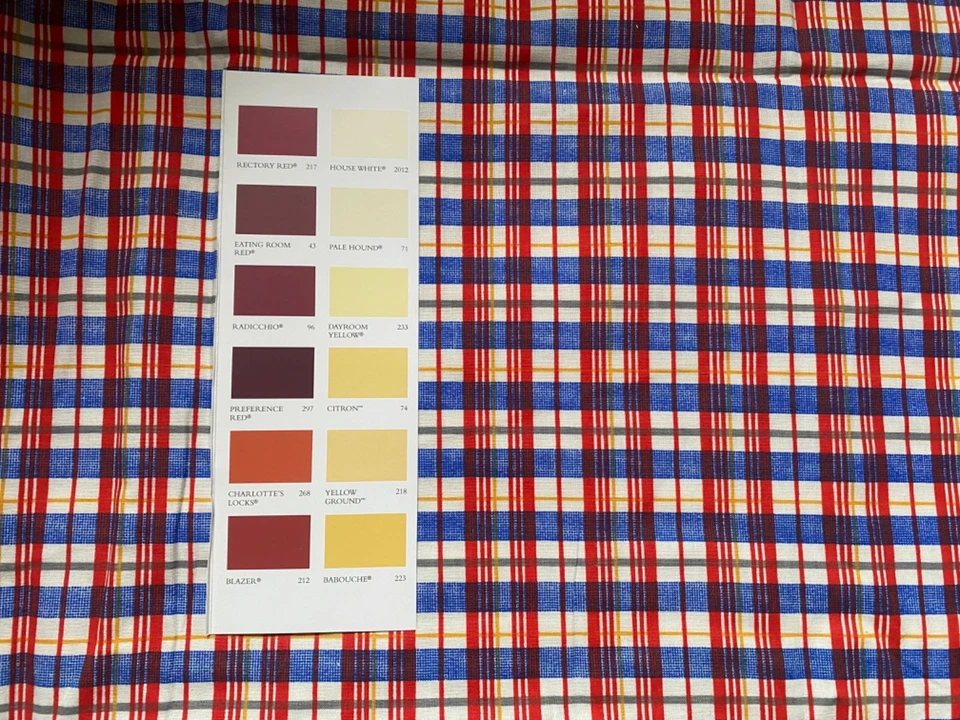 Vintage Check Plaid Upholstery Fabric Checked Tartan Piece Lot Crafts 1980's - Image 2 of 4