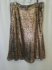 Marks & Spencer Full Sequin Skirt Animal Leopard Print Bronze UK20 NWT C5685
