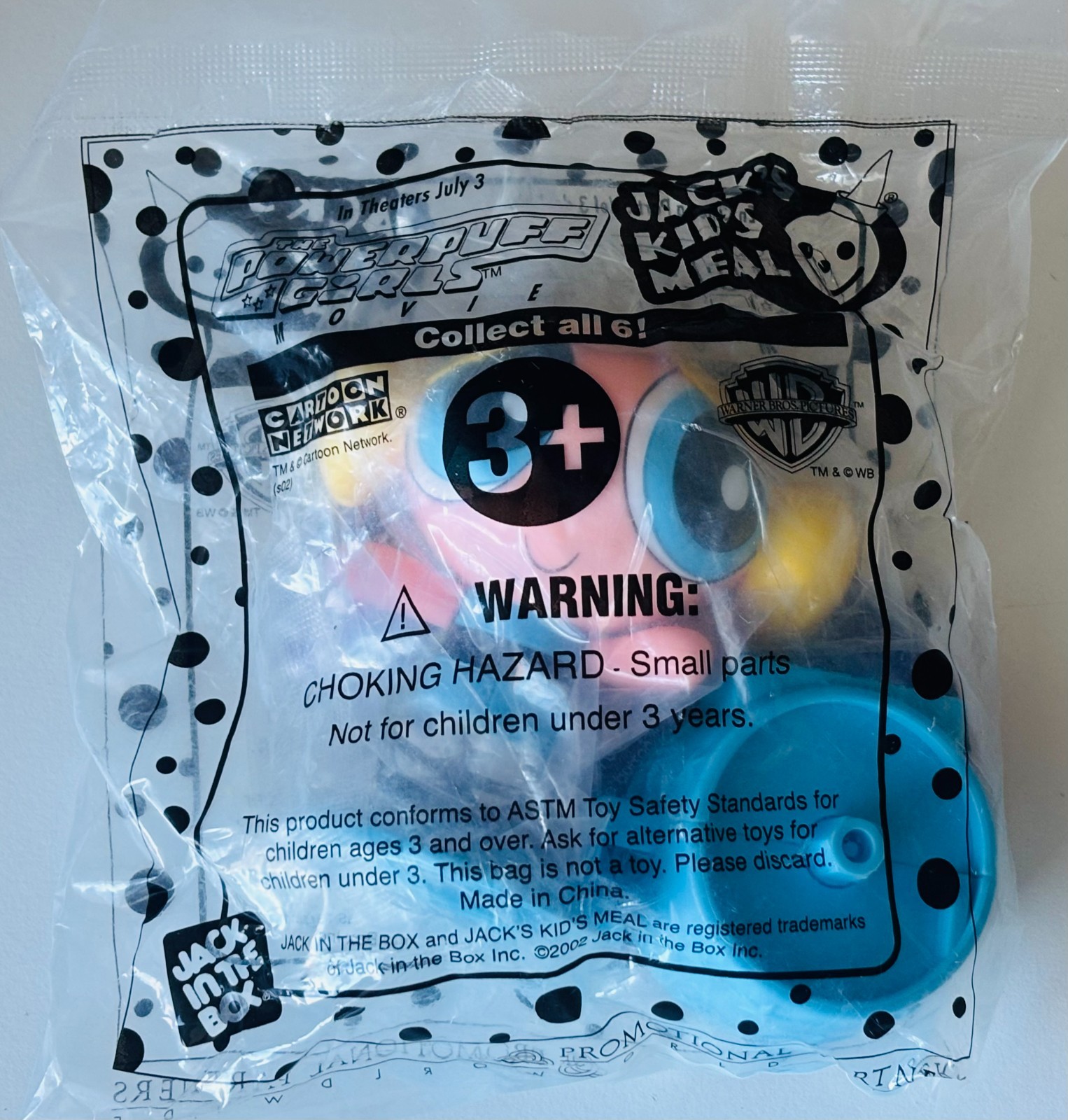 Powerpuff Girls Movie BUBBLES 2002 Burger King Hungry Jacks Kids Meal Toy NEW