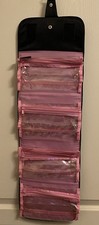 Mary Kay Cosmetic Travel Roll Up Makeup Toiletry Storage Bag Black Logo Hanging