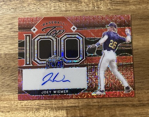 2022 Leaf Metal Baseball Joey Wiemer Brewers Red Mojo Top 100 Auto 1/1