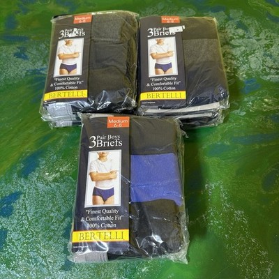 9 Packs of 3 NEW SEALED Boys Medium 6-8 Briefs Underwear Cotton 27 Total