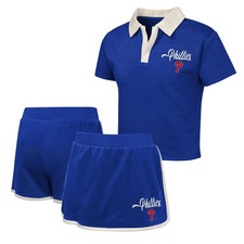 Girls Youth Royal Philadelphia Phillies Base Trainer Johnny Polo and Skort Set