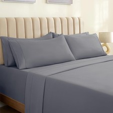 LuxClub 6 PC Bed Sheet Set w/ 18 inch Deep Pockets - Eco Friendly, Wrinkle Free