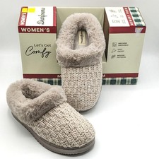 Dearfoams  Knit Clog  Women's Indoor/Outdoor Slipper Oatmeal Heather - NEW