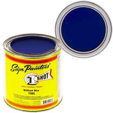 1 Shot Lettering Enamel Brilliant Blue 156L   4oz Pinstriping Paint