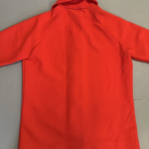 Vintage 70s Poly Purl Hedy Knits Polyester Cardigan Women’s M Red Sweater Coat - Bild 9 von 10