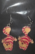 New  Cheshire Cat Inspired Dangle Earrings Enamel