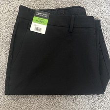 HAGGAR Super Flex Waistband Repreve Black Pants Dress Size 40 X 30 NEW - SOFT