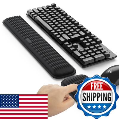 Mekass Ergonomic Wrist Rest For Keyboard And Mouse Soft Memory Foam Keyboard