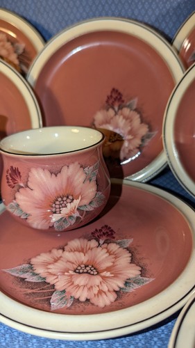 Vintage Denby, England "Damask" - Lovely Set of 4 Trio's + 1 Sugar Bowl - VGC - Picture 6 of 11