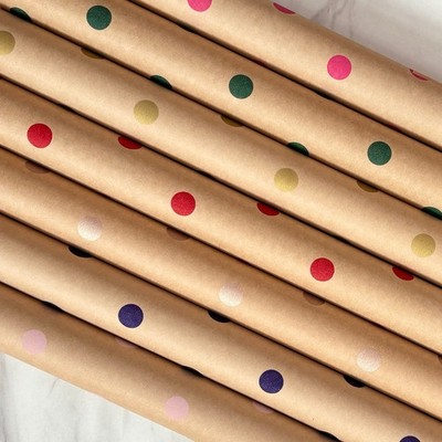 Geschenkpapier gepunktet Punkte (7 Farben) 50 cm breit umweltfreundlich, 100% recycelt